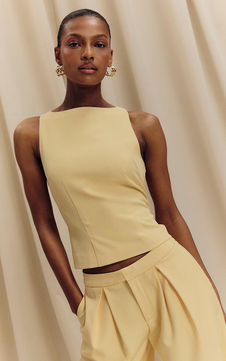 Lemon Woven Tailored Wide Leg Pants Product Image