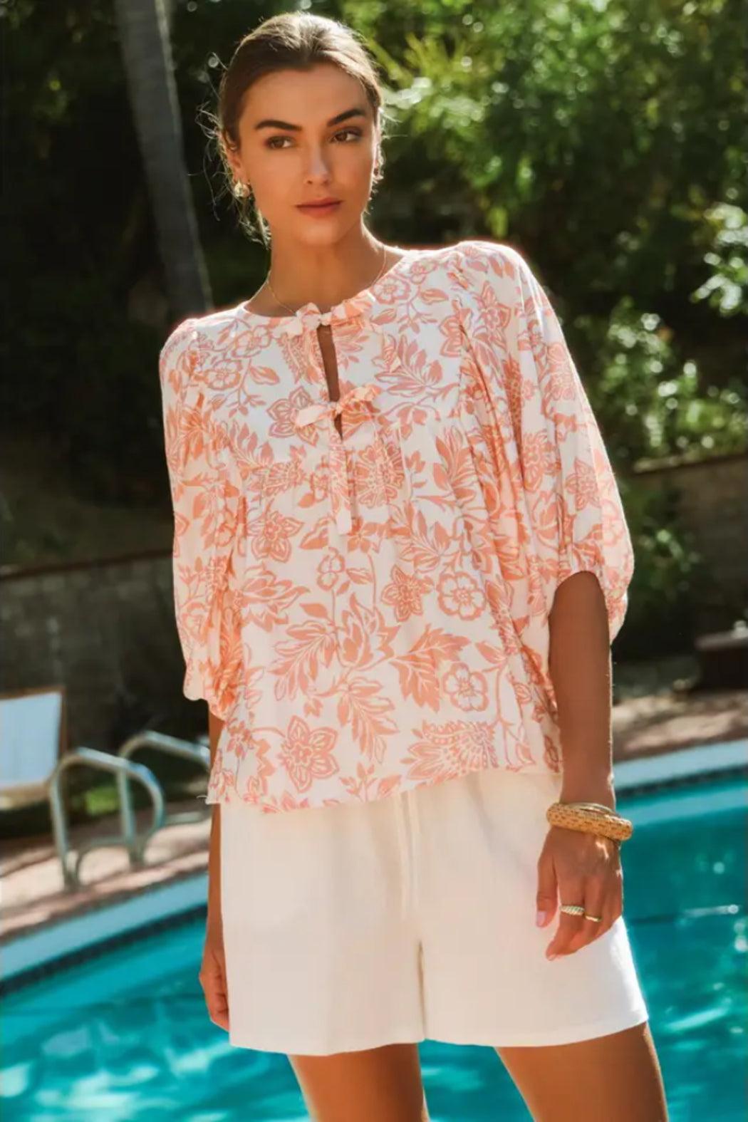 Boho Printed Sleeve Blouse Product Image