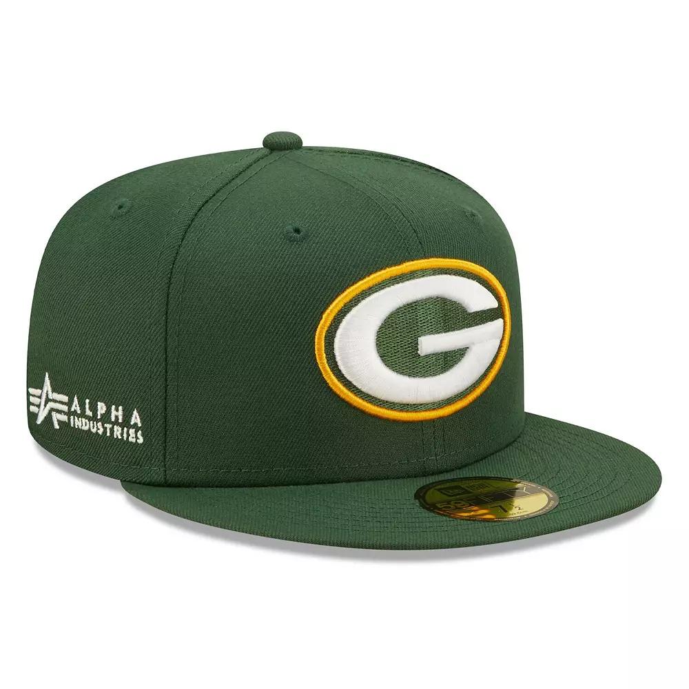 Men's New Era x Alpha Industries Green Green Bay Packers Alpha 59FIFTY Fitted Hat,  Product Image