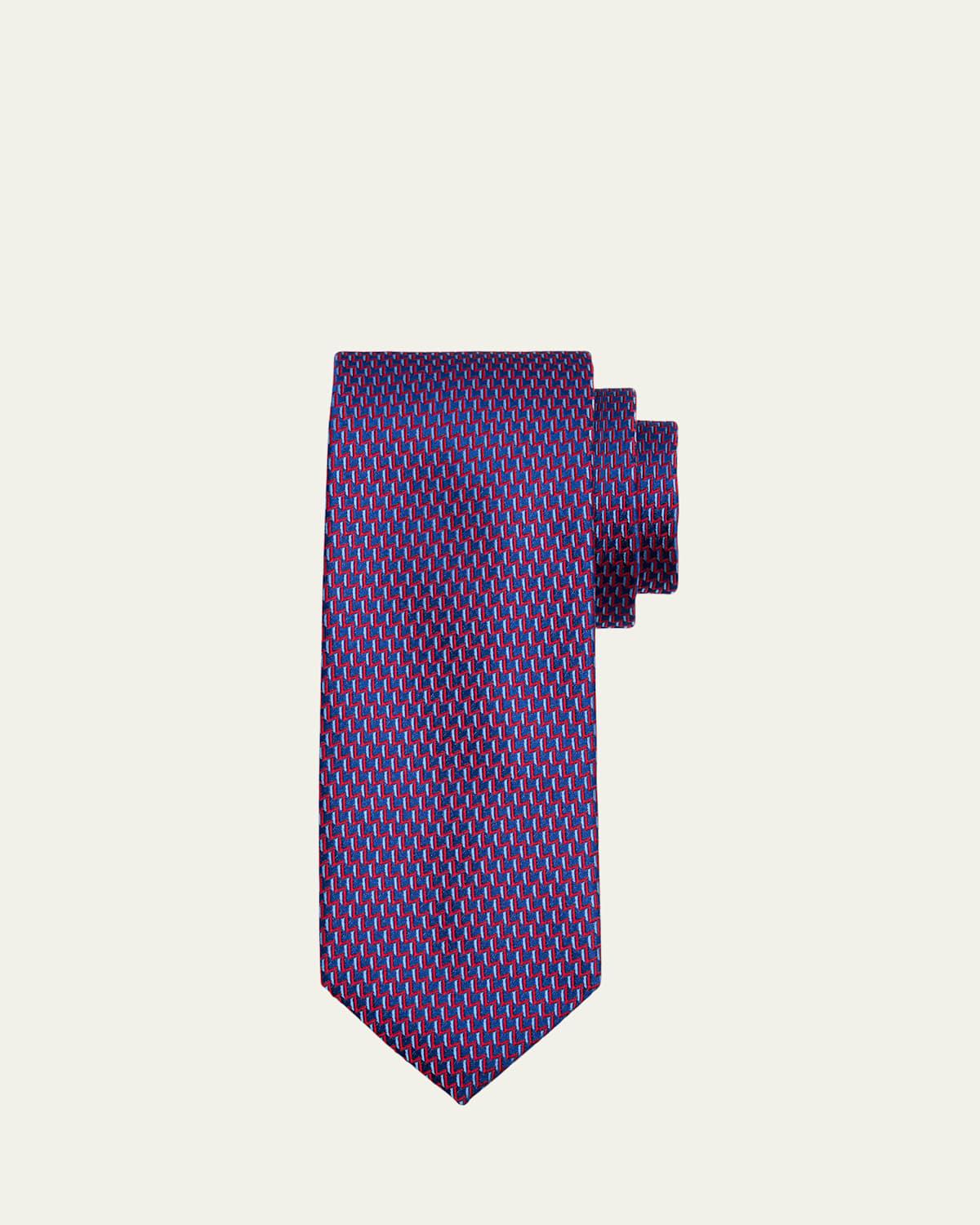Mens Zigzag Woven Silk Tie Product Image