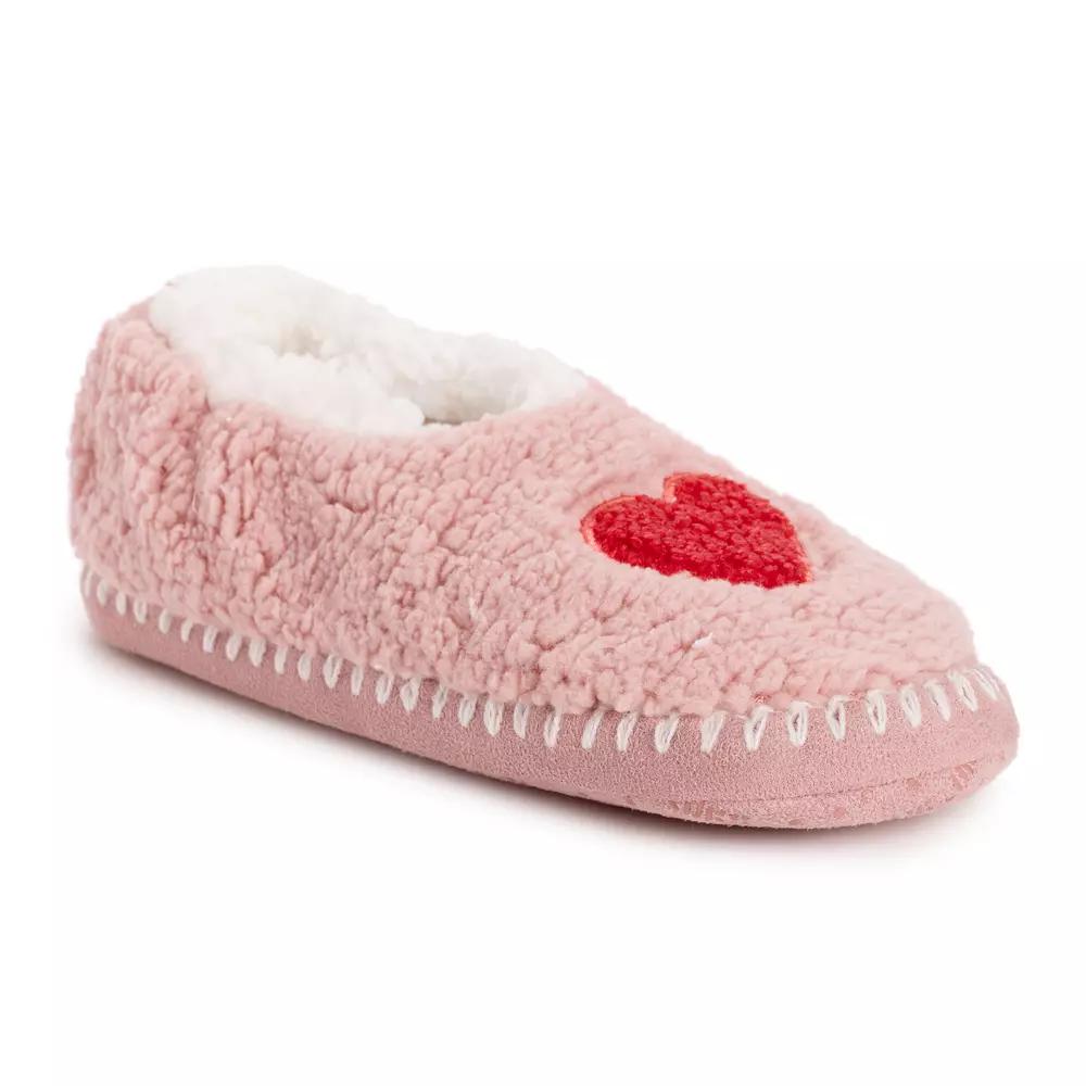 MUK LUKS Sherpa Smiley Women's Ballet Flat Slippers,  Product Image