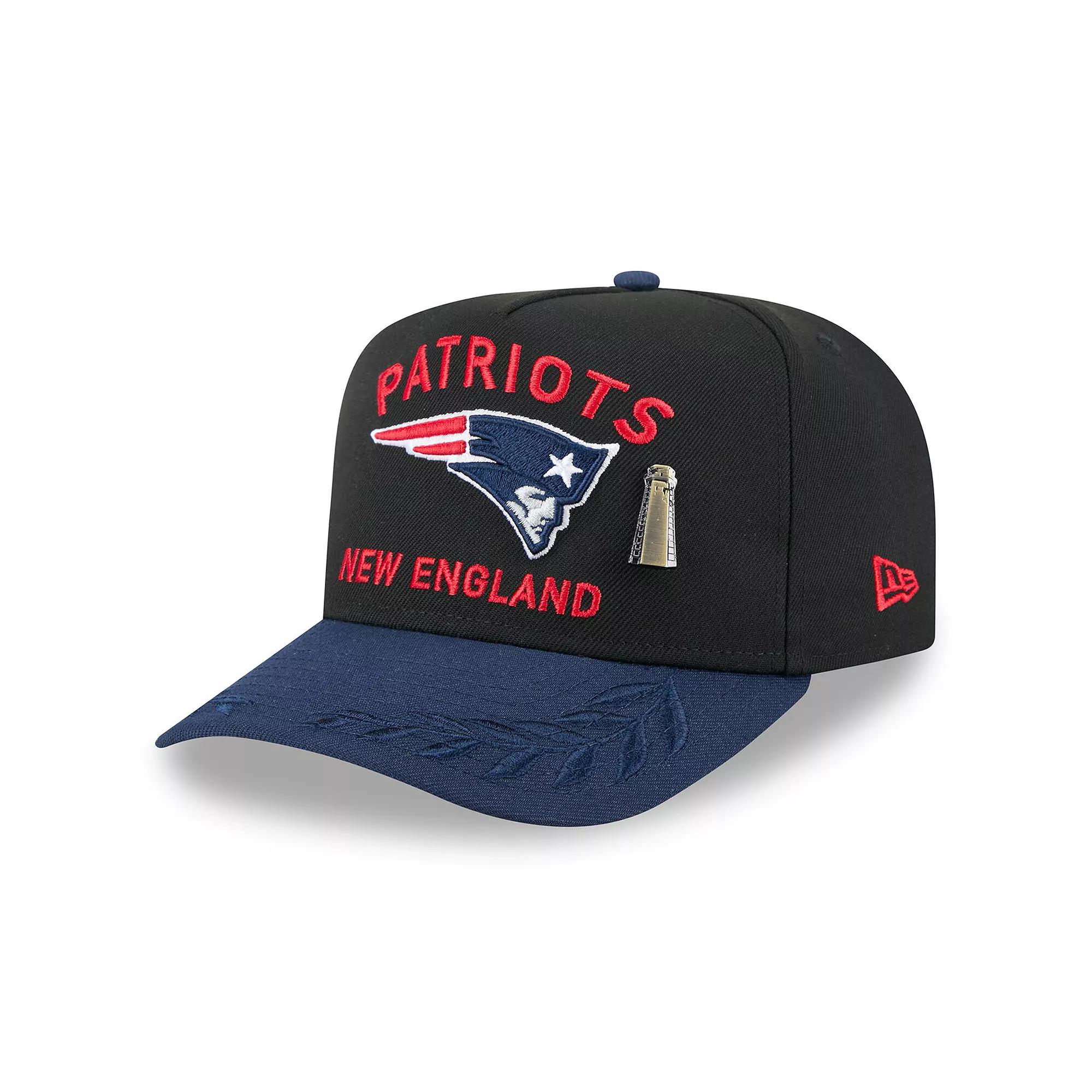 Men's New Era Black/Navy New England Patriots 2025 NFL Draft On Stage A-Frame 59FIFTY Fitted Hat,  Product Image