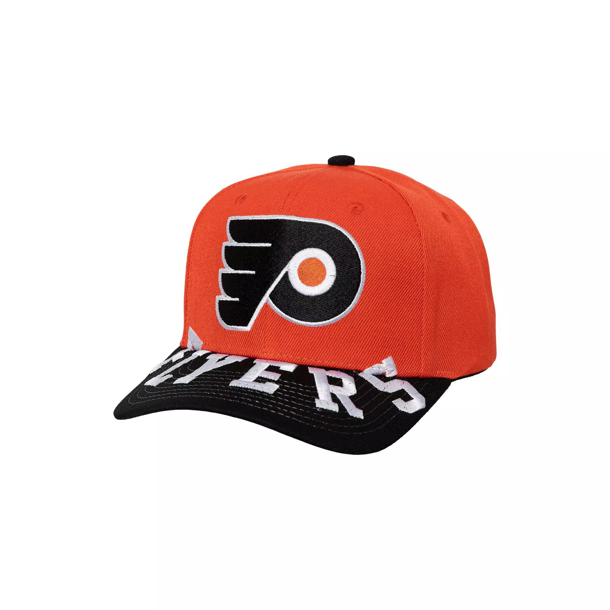 Men's Mitchell & Ness Orange/Black Philadelphia Flyers Underarch Two-Tone Pro Crown Snapback Hat, Fly Orange Product Image
