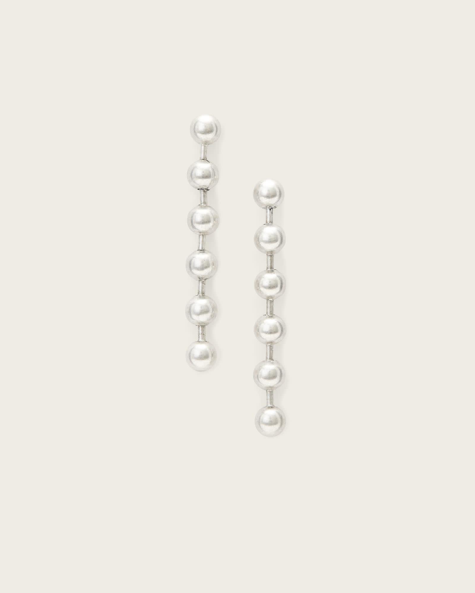 Nellie Pave Earrings WARM SILVER | ALLSAINTS US Product Image