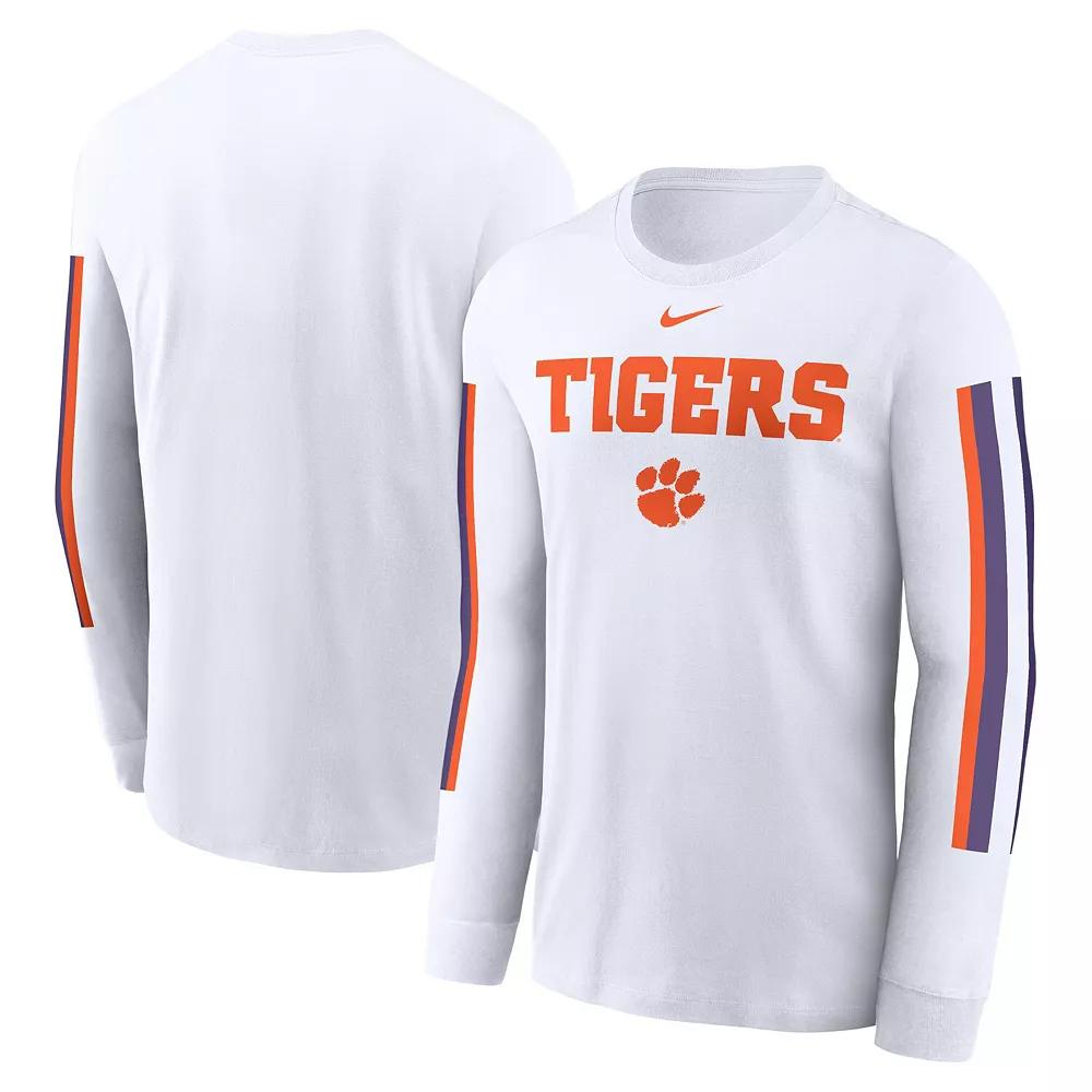 Men's Nike White Clemson Tigers Local Spirit Slogan Long Sleeve T-Shirt, Size: Medium Product Image