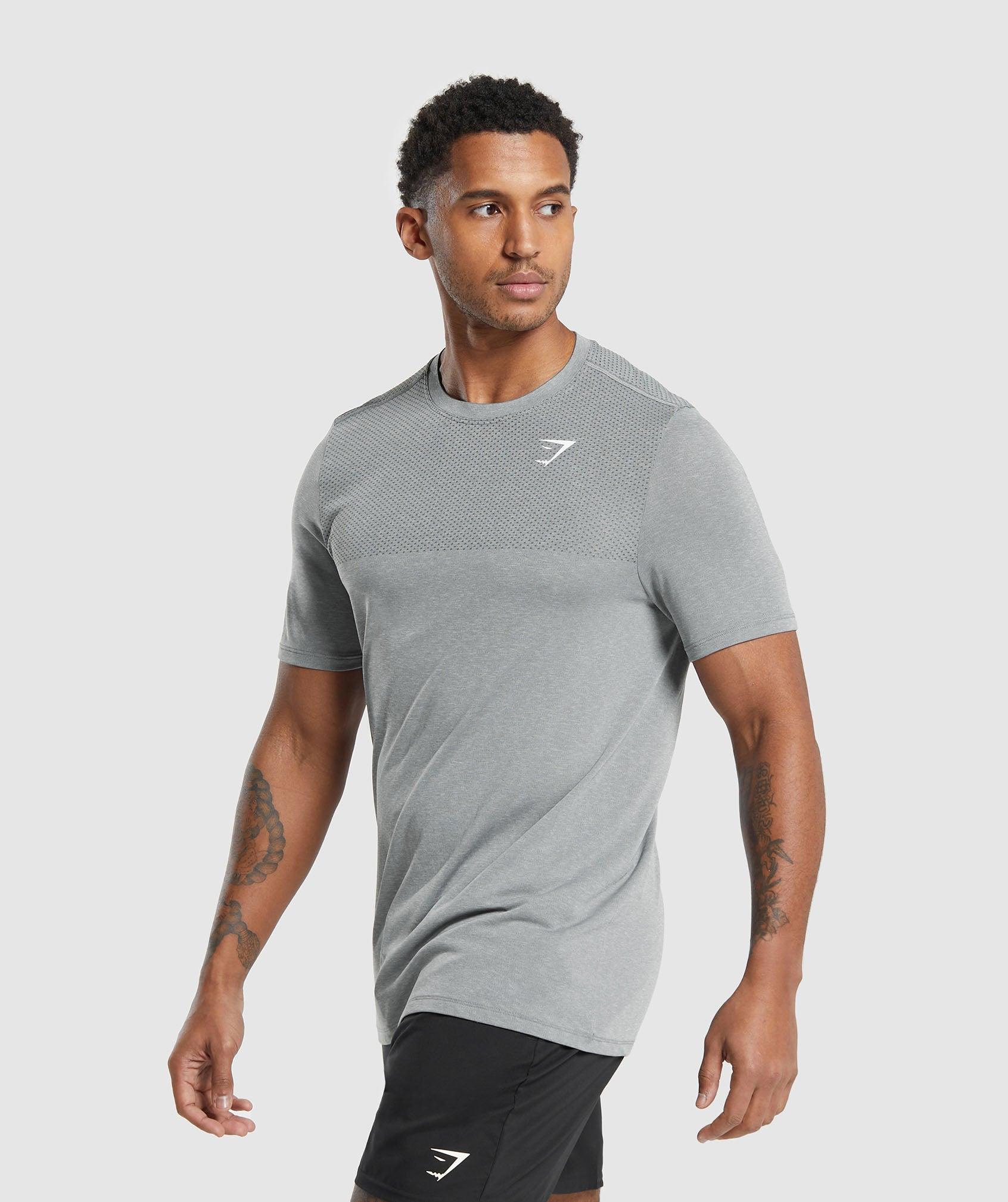 Gymshark Vital Seamless T-Shirt - Light Grey/Black Marl Male Product Image