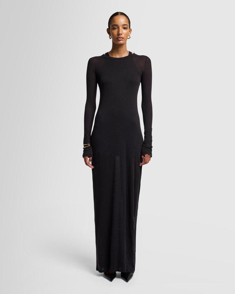 Sheer Long Sleeve Maxi Dress Product Image
