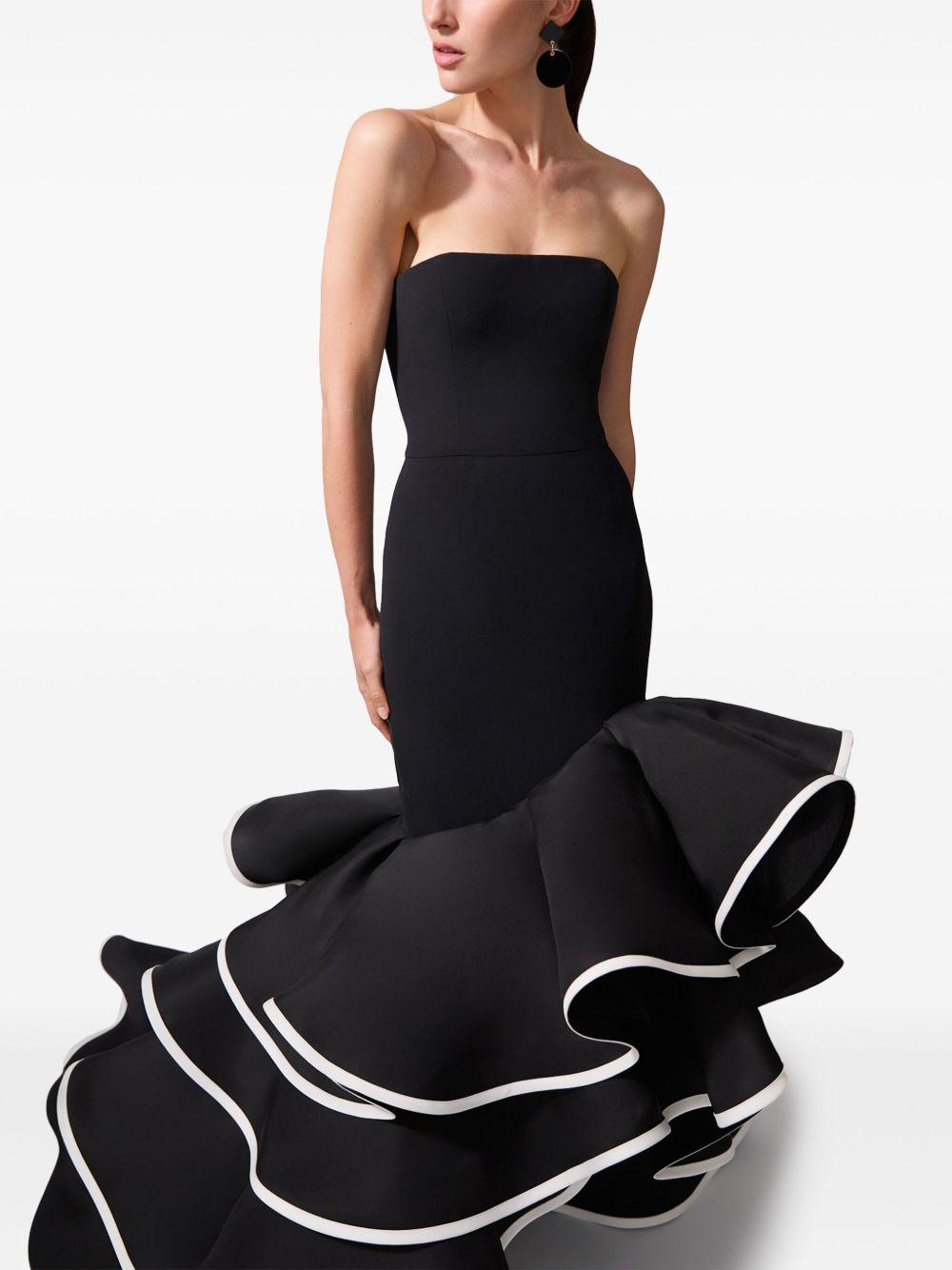 ruffled strapless gown Product Image