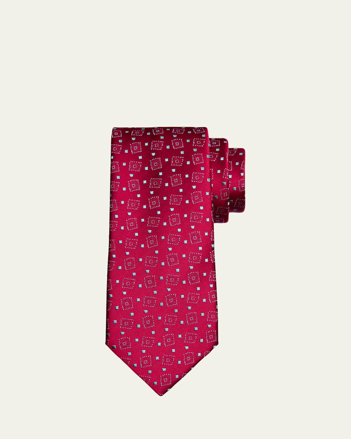 Mens Diamond-Woven Silk Tie Product Image