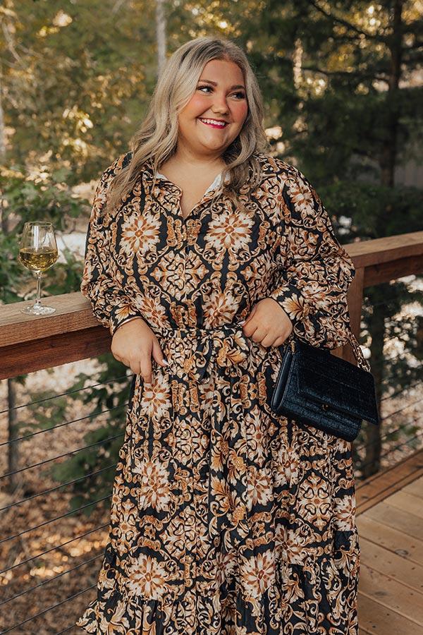 Dream Date Night Button Down Midi Curves Product Image