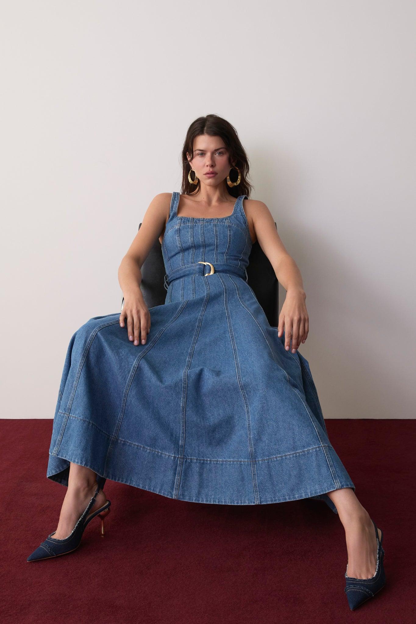 Rainer Denim Midi Dress Product Image