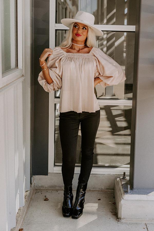 Ideal Day Shift Top In Iced Latte Product Image