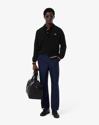 Men's Relaxed Fit Stripe Detail Cotton Cardigan Product Image