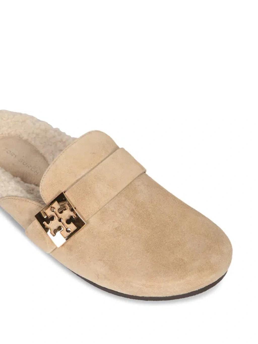 TORY BURCH Mules Mellow In Shearling Color Taupe In Brown Product Image
