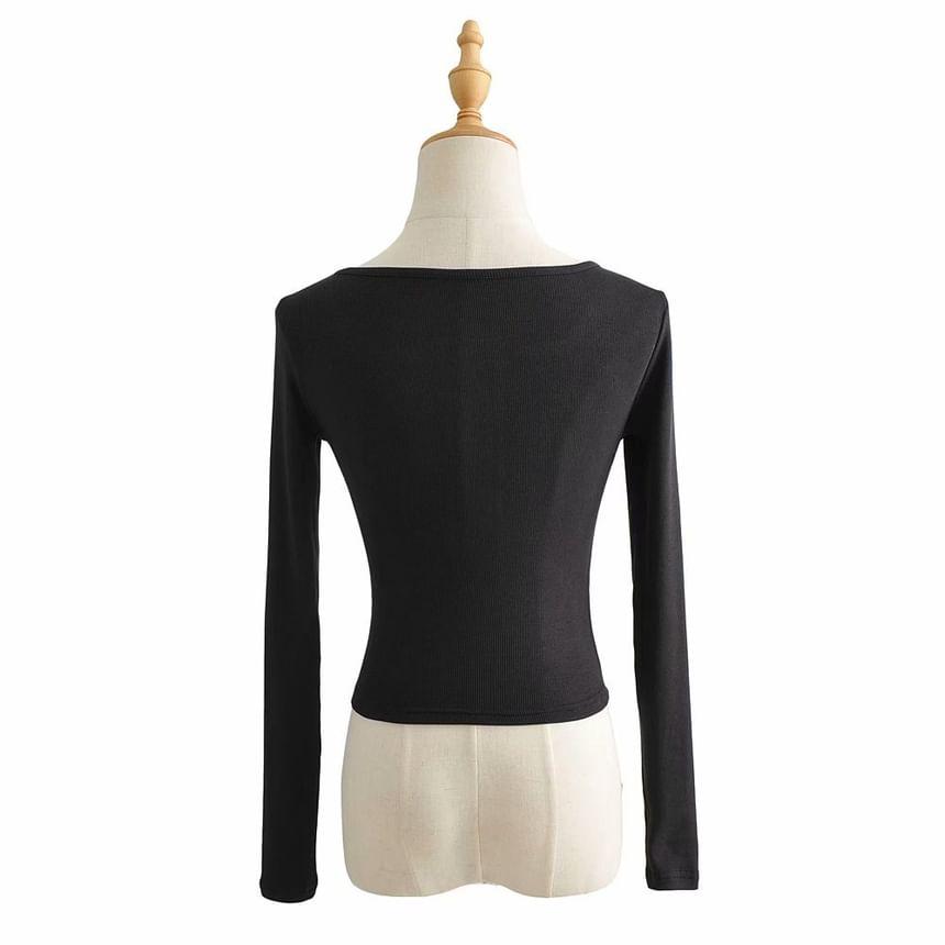 Long-Sleeve Henley T-Shirt Product Image