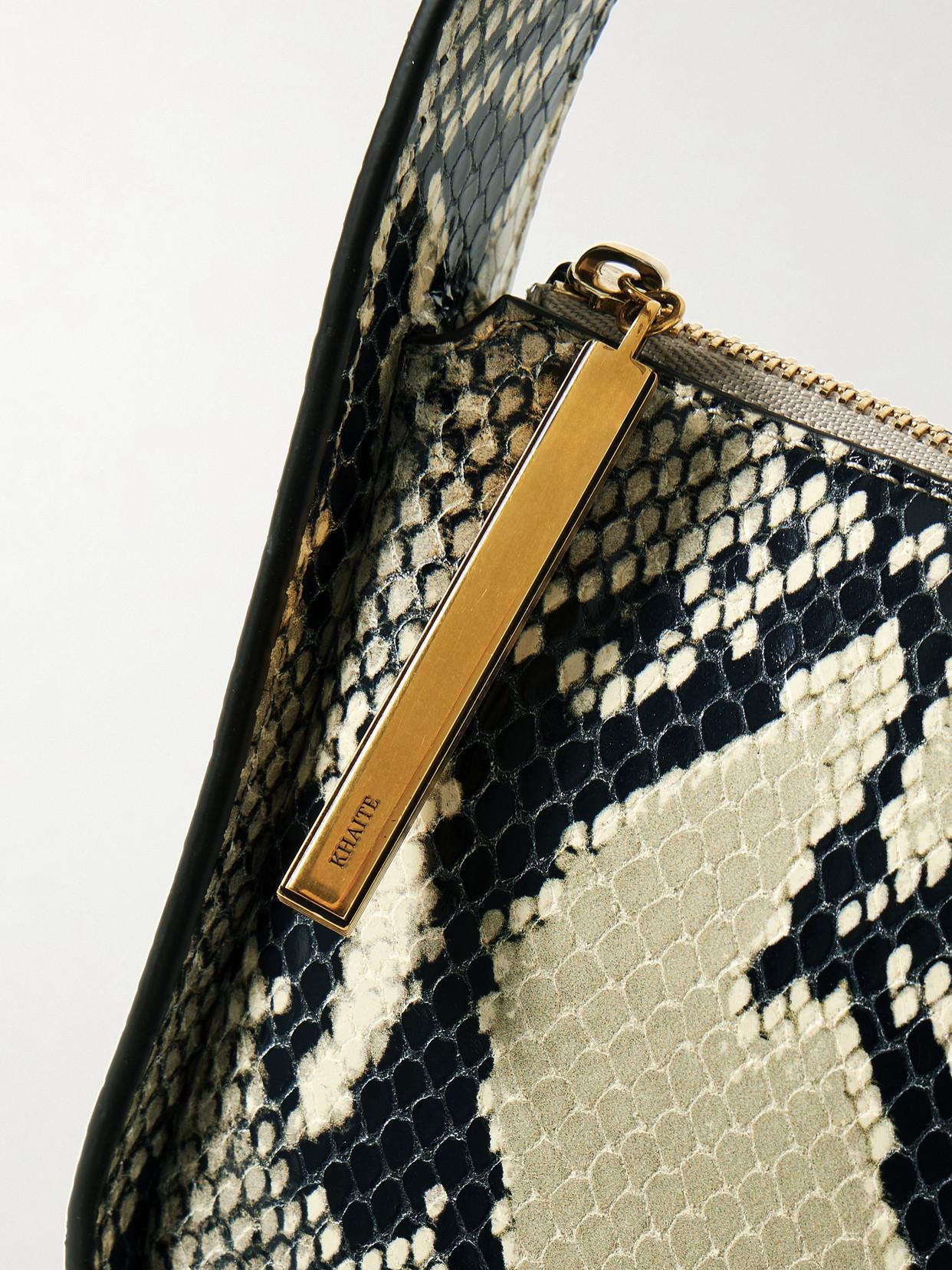 KHAITE Lori Python-embossed Leather Shoulder Bag In Natural Product Image