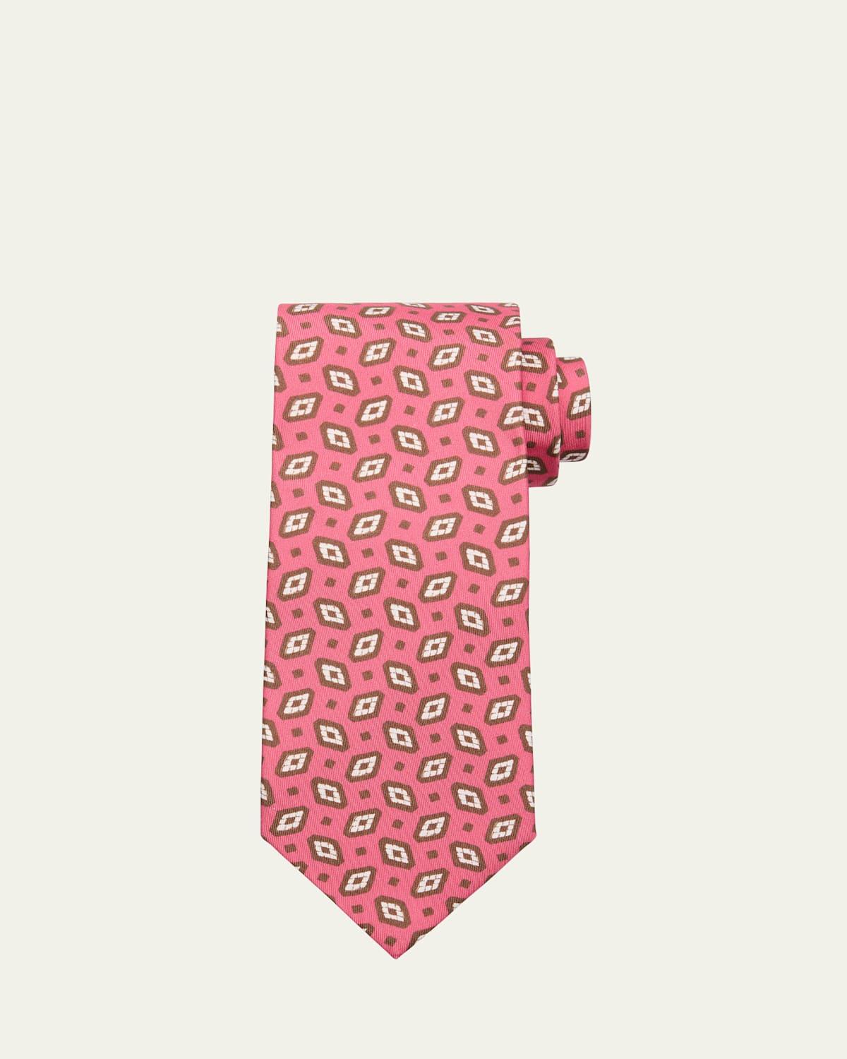 Mens Geometric Silk Tie Product Image