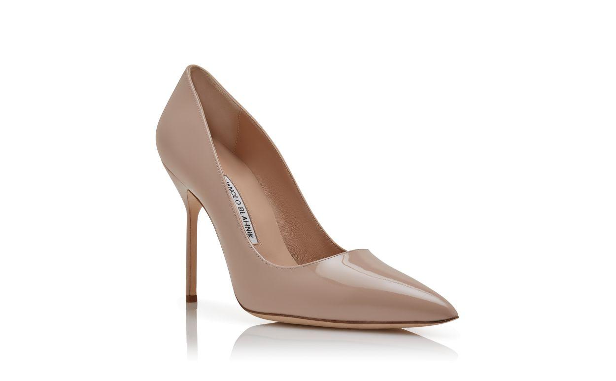 BB PATENT Beige Patent Leather Pointed Toe Pumps Product Image