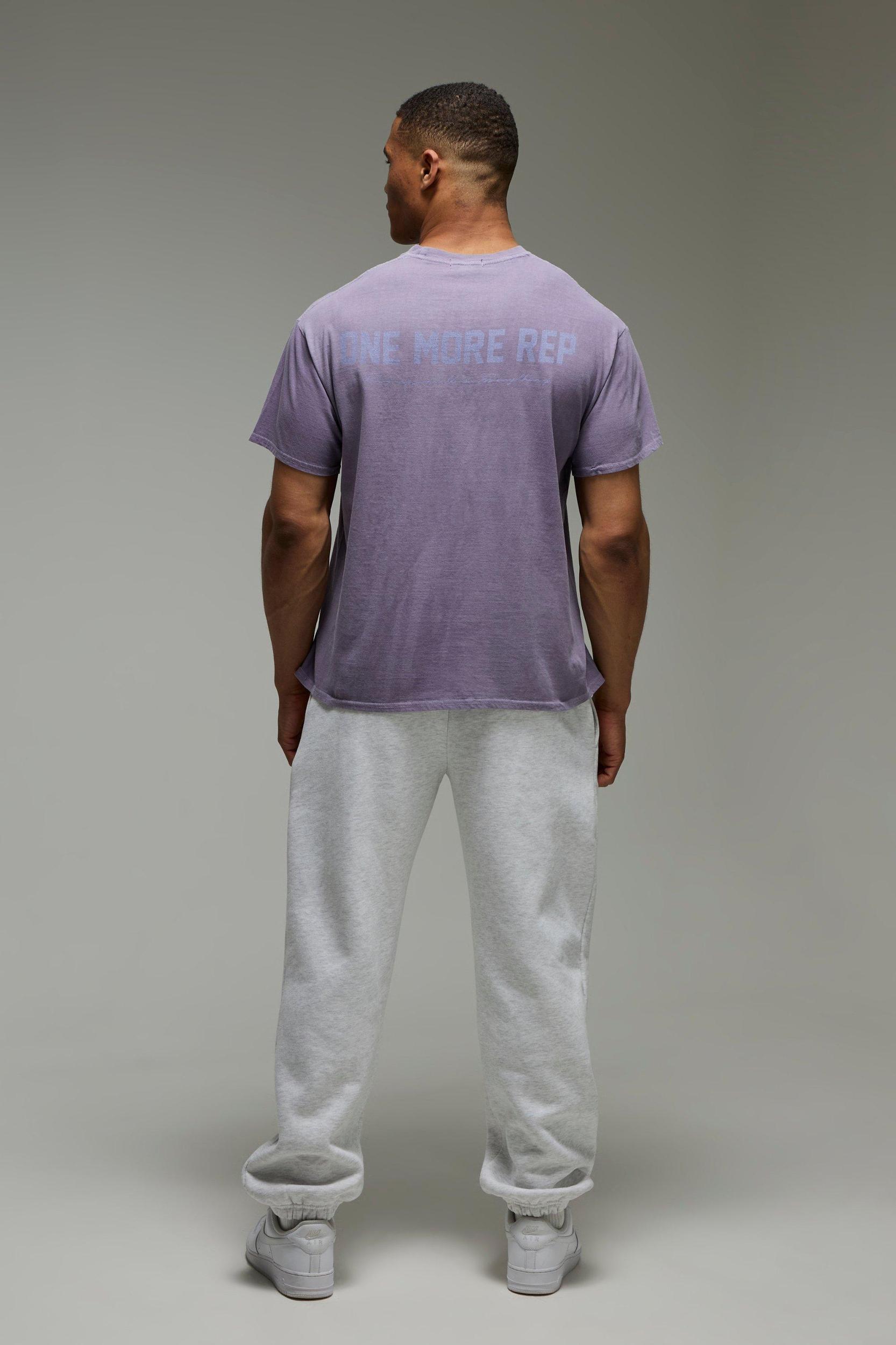 MAN Active Washed Oversized One More Rep T-Shirt | boohooMAN USA Product Image