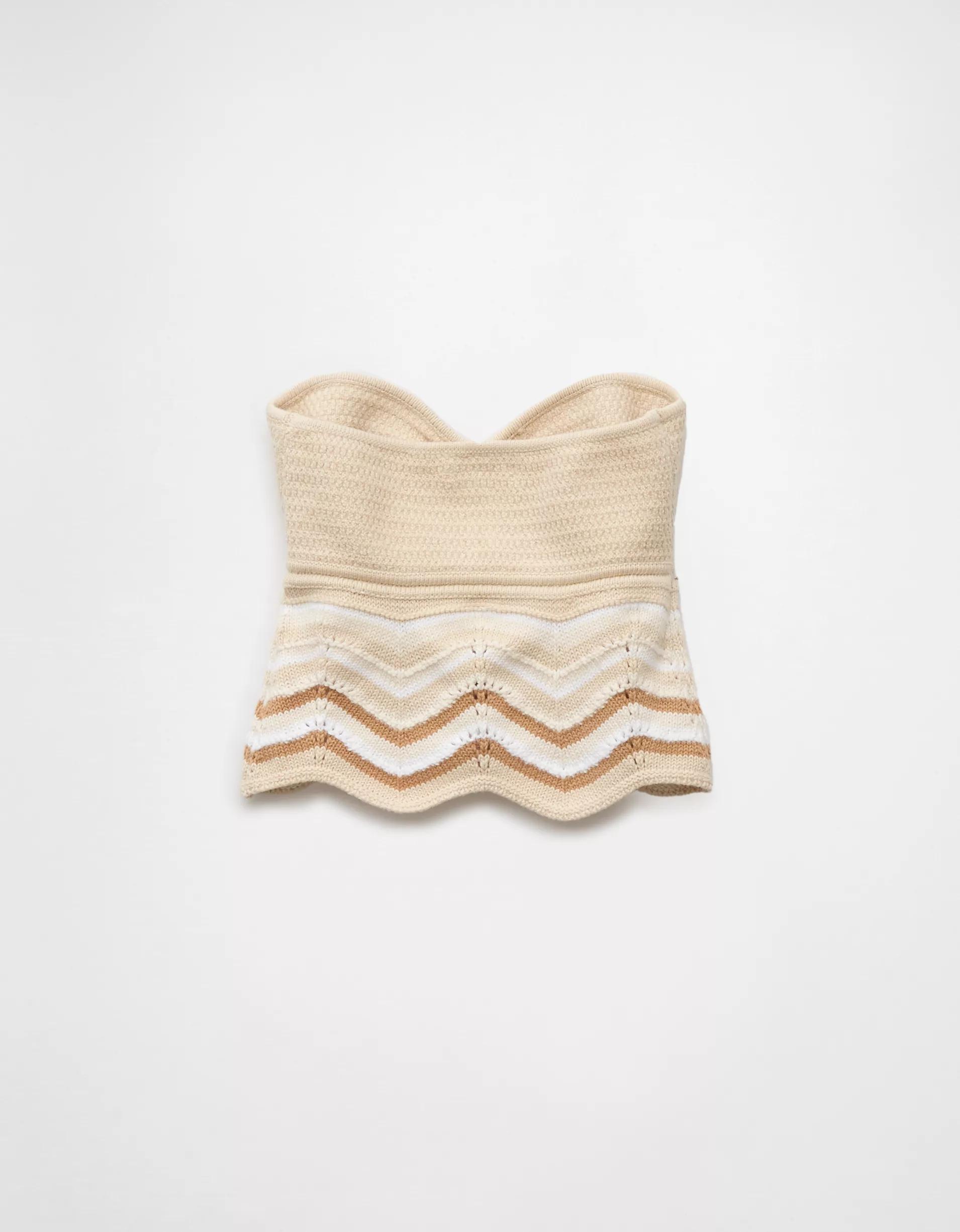 AE Cropped Chevron Crochet Tube Top Product Image