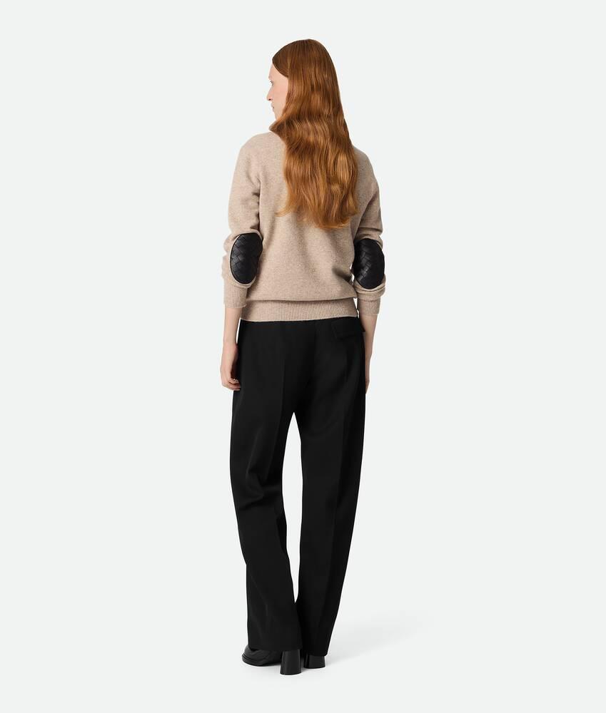 Women's Wool Twill Wide Leg Trousers in Black Product Image