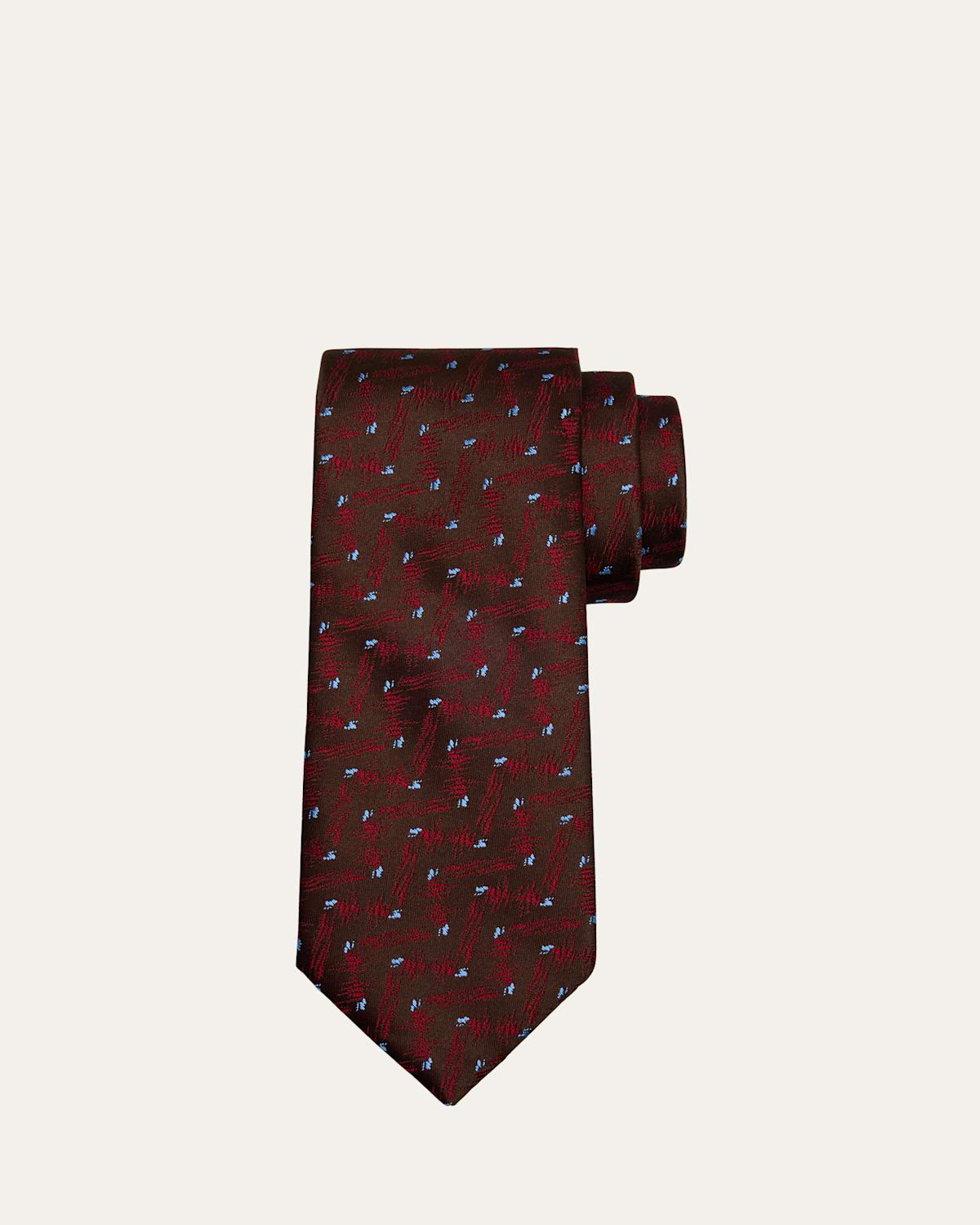 Mens Chevron Dot Silk Tie Product Image