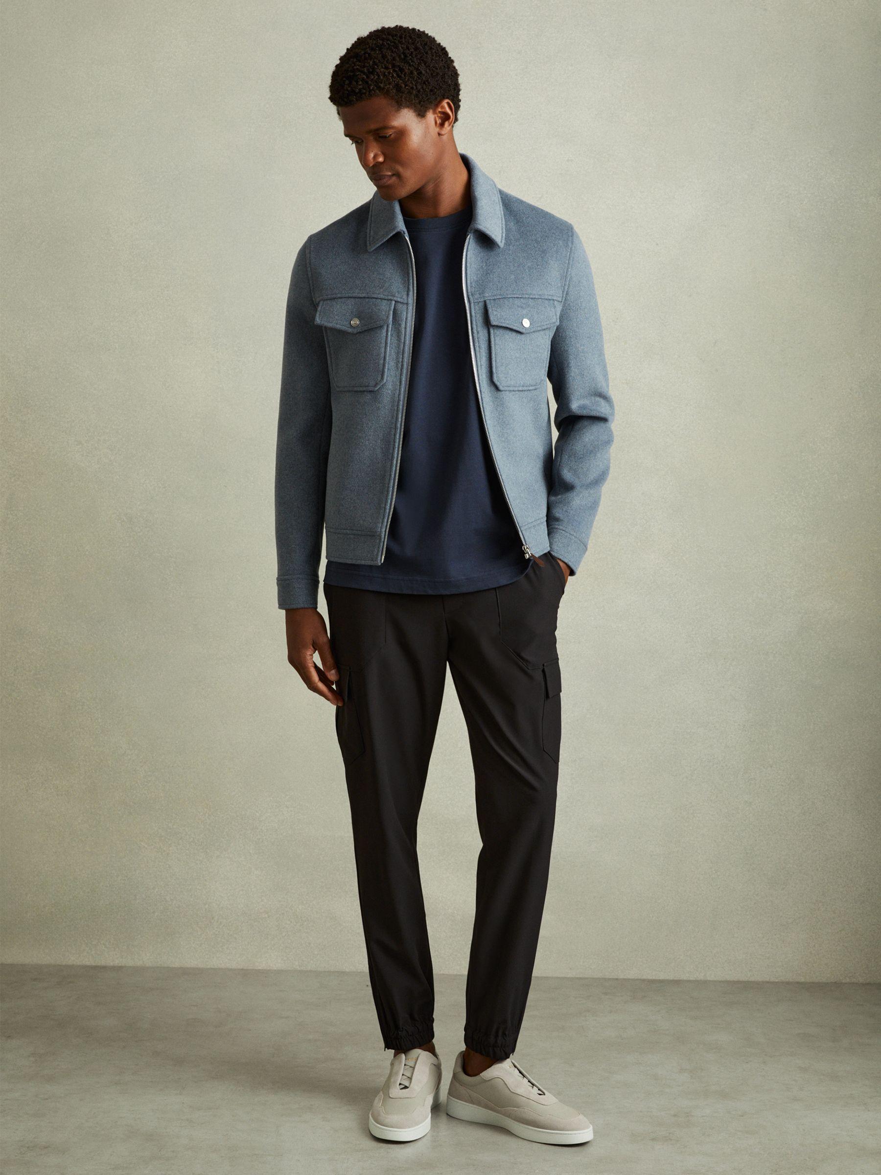 Elasticated Cargo Trousers in Black Product Image