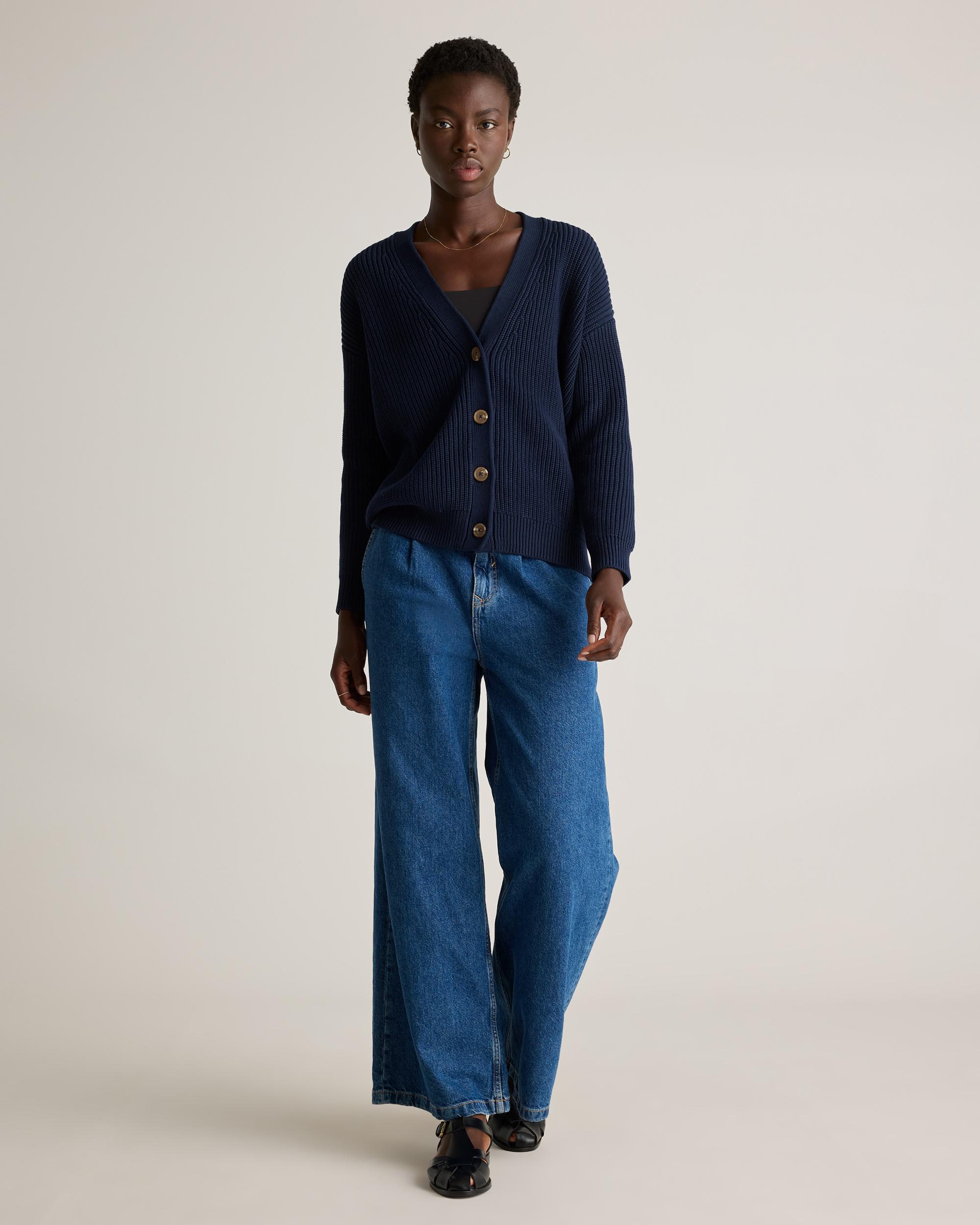 Quince | Women's OverSized Boyfriend Cardigan Sweater Size XL, Organic Cotton Product Image