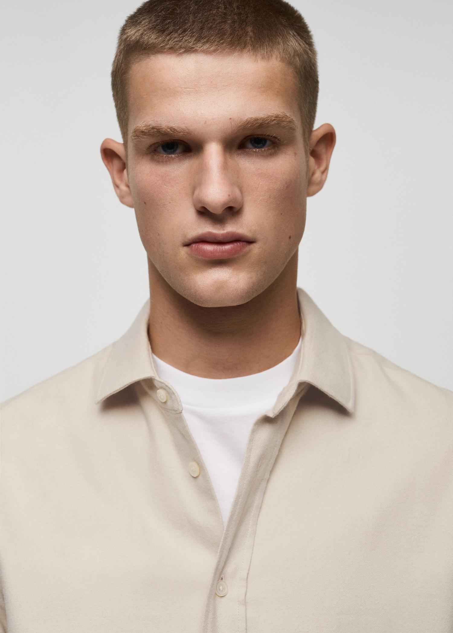 100% cotton flannel regular-fit shirt - Men | MANGO USA Product Image