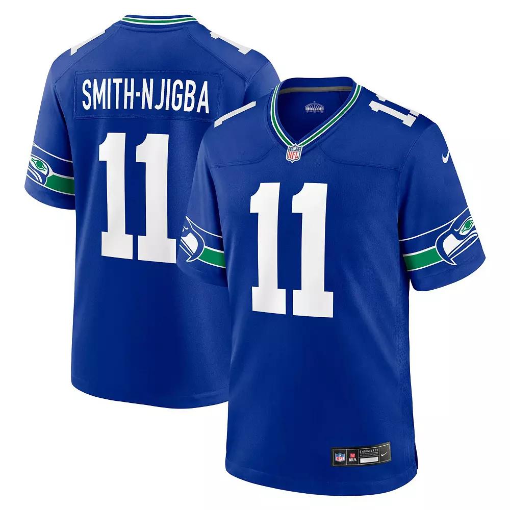 Men's Nike Jaxon Smith-Njigba Royal Seattle Seahawks Throwback Player Game Jersey,  Product Image