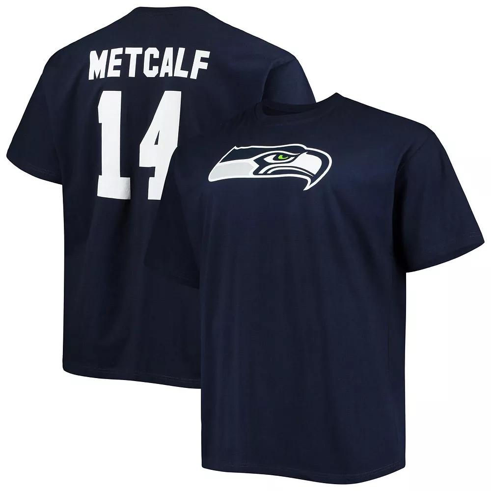 Men's Fanatics Branded DK Metcalf College Navy Seattle Seahawks Big & Tall Player Name & Number T-Shirt, Size: 3XLT, Blue Product Image