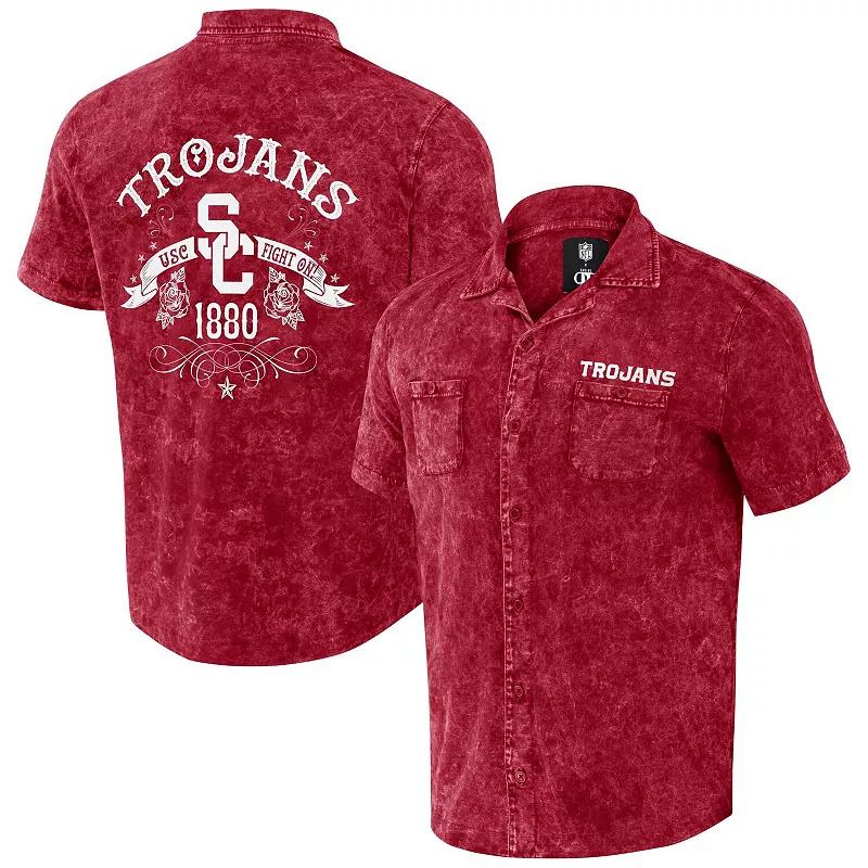 Men's Darius Rucker Collection by Fanatics  Cardinal USC Trojans Team Color Button-Up Shirt, Size: Small, Red Product Image