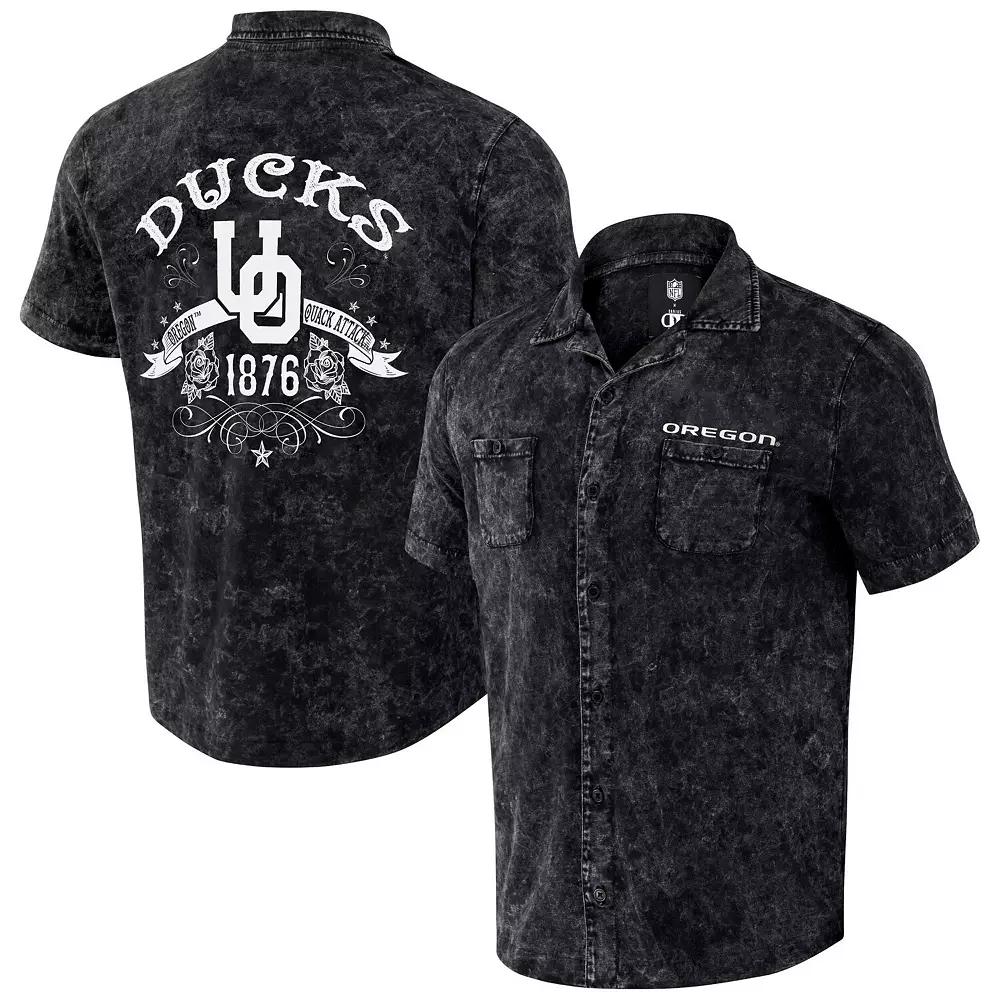 Men's Darius Rucker Collection by Fanatics  Black Oregon Ducks Team Color Button-Up Shirt, Size: Large Product Image