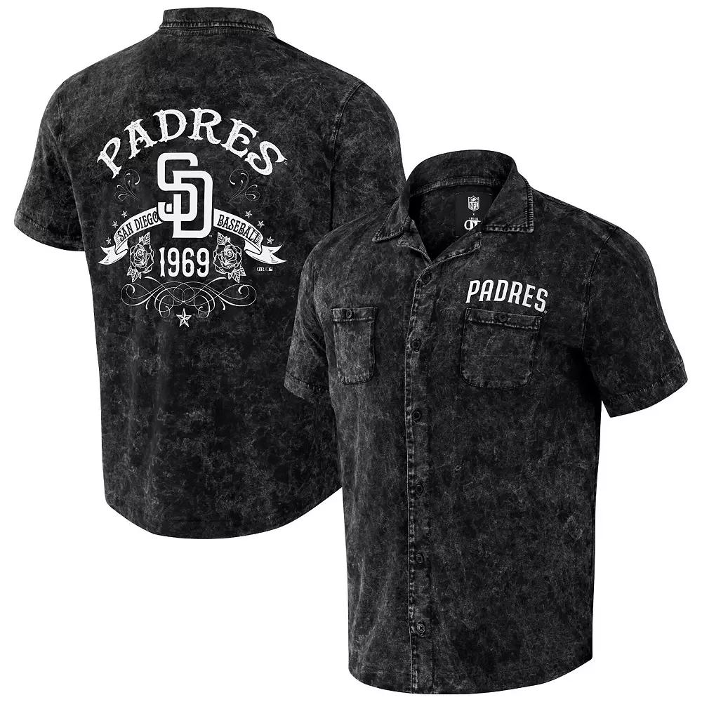 Men's Darius Rucker Collection by Fanatics Black San Diego Padres Denim Team Color Button-Up Shirt,  Product Image