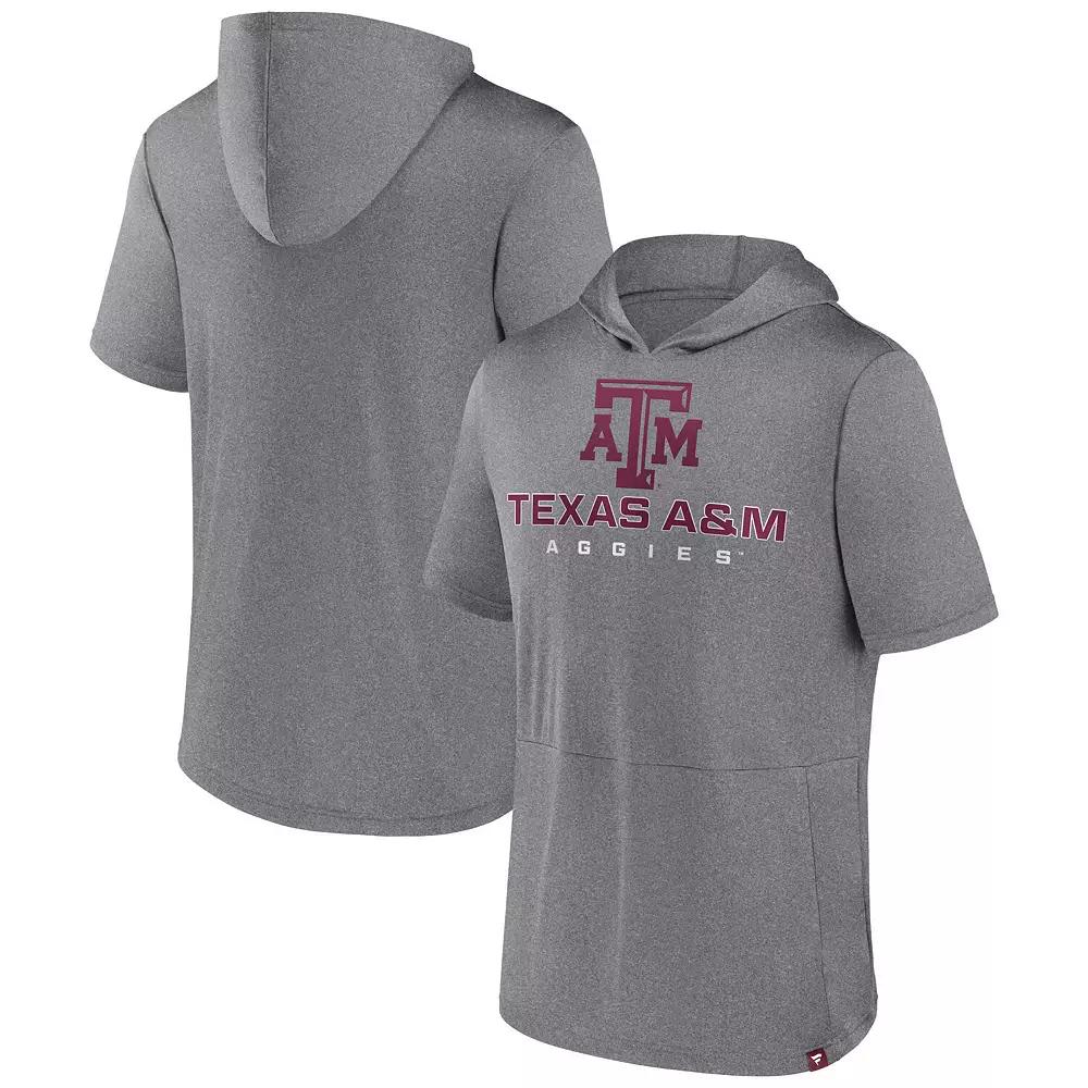 Men's Fanatics Branded Heather Gray Texas A&M Aggies Modern Stack Hoodie T-Shirt,  Product Image