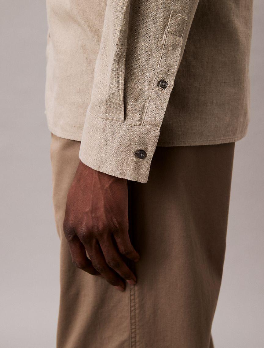 Linen Cotton Classic Button-Down Shirt Product Image