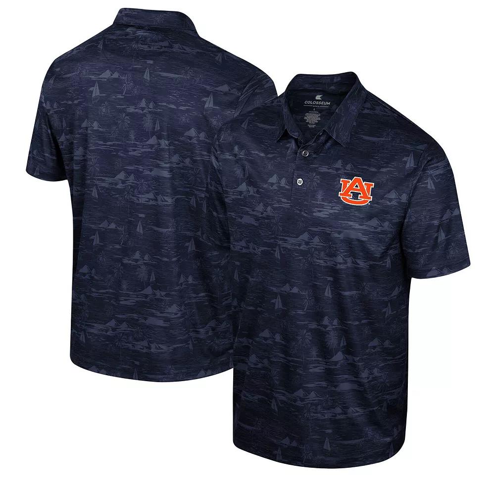 Men's Colosseum Navy Auburn Tigers Daly Print Polo,  Product Image