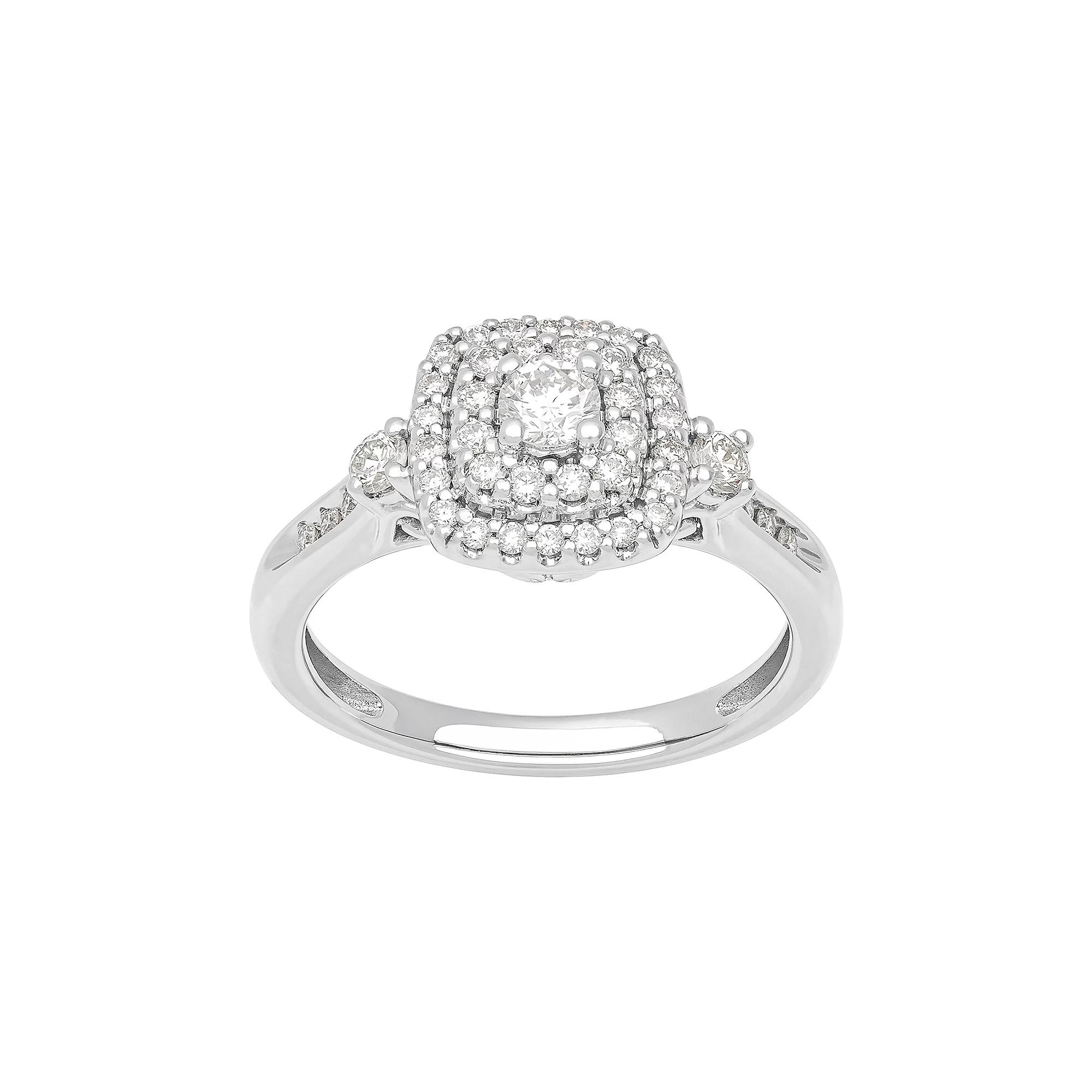 Love Always Sterling Silver 1/2 Carat T.W. Lab-Grown Diamond Engagement Ring, Women's, Size: 7 Product Image