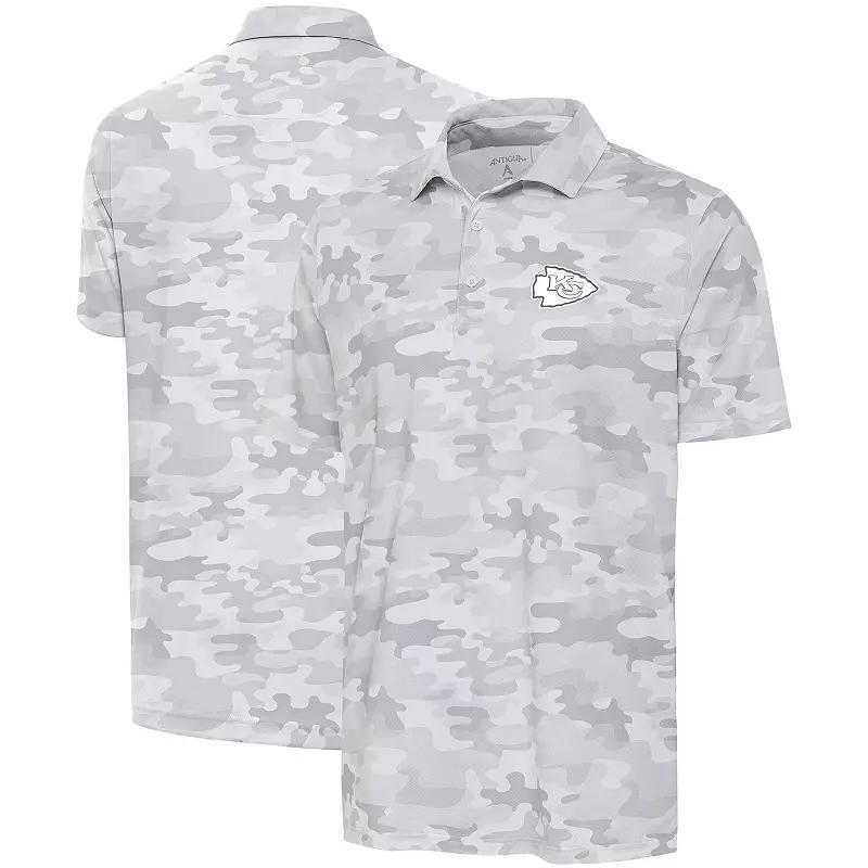 Men's Antigua White San Francisco 49ers Anthracite Logo Collide Polo,  Product Image