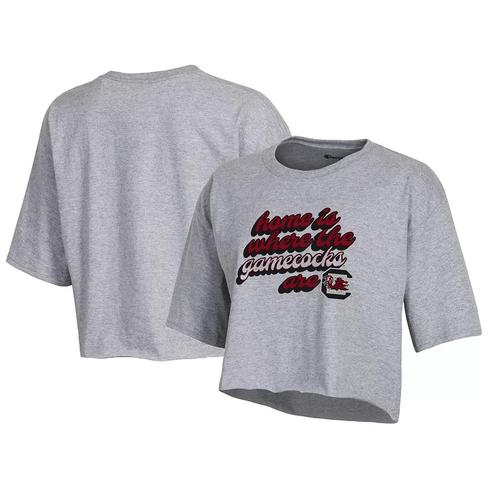 Women's Champion Gray South Carolina Gamecocks Boyfriend Cropped T-Shirt, Size: XL, Grey Product Image