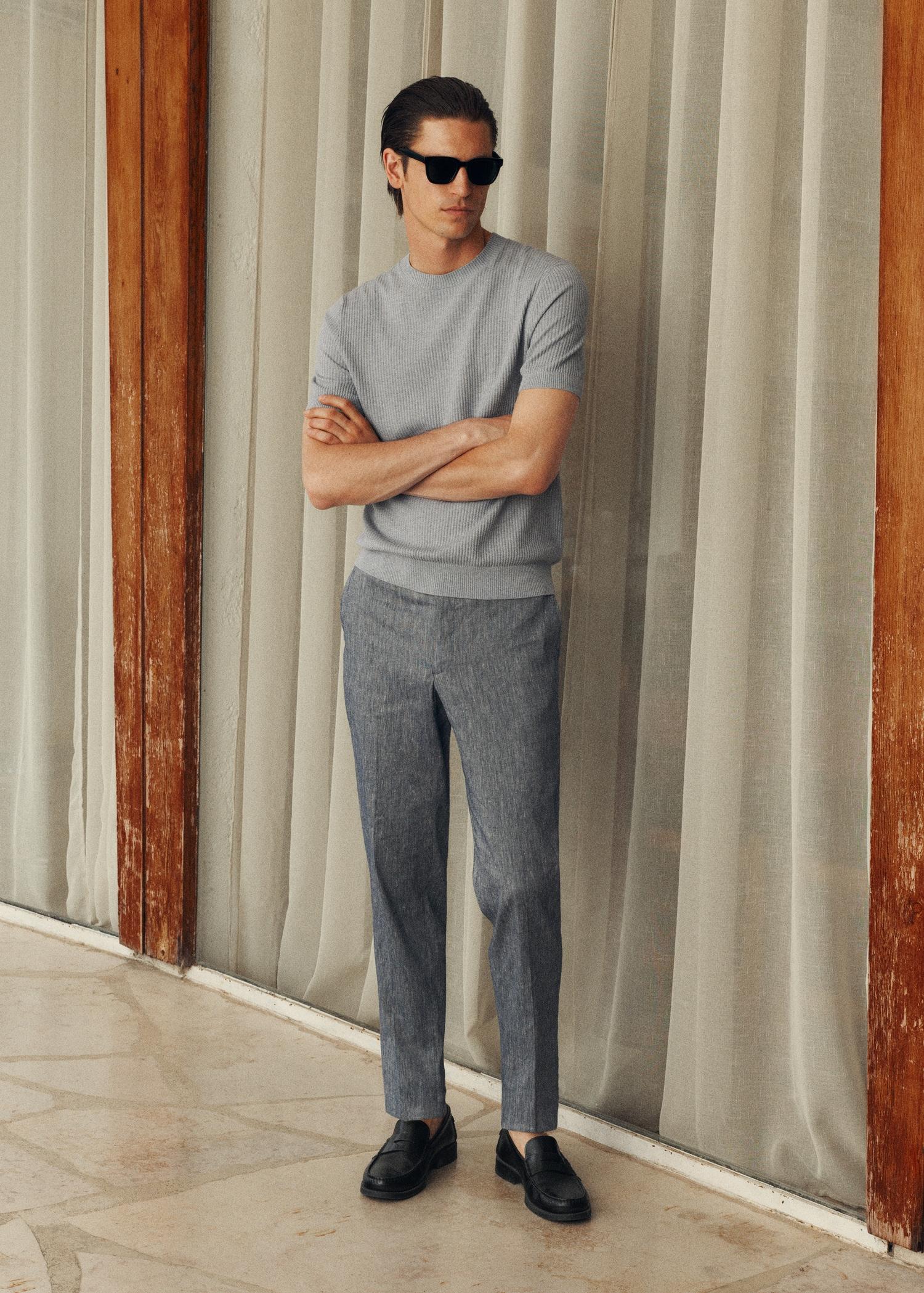 Slim fit linen pants - Men | MANGO USA Product Image