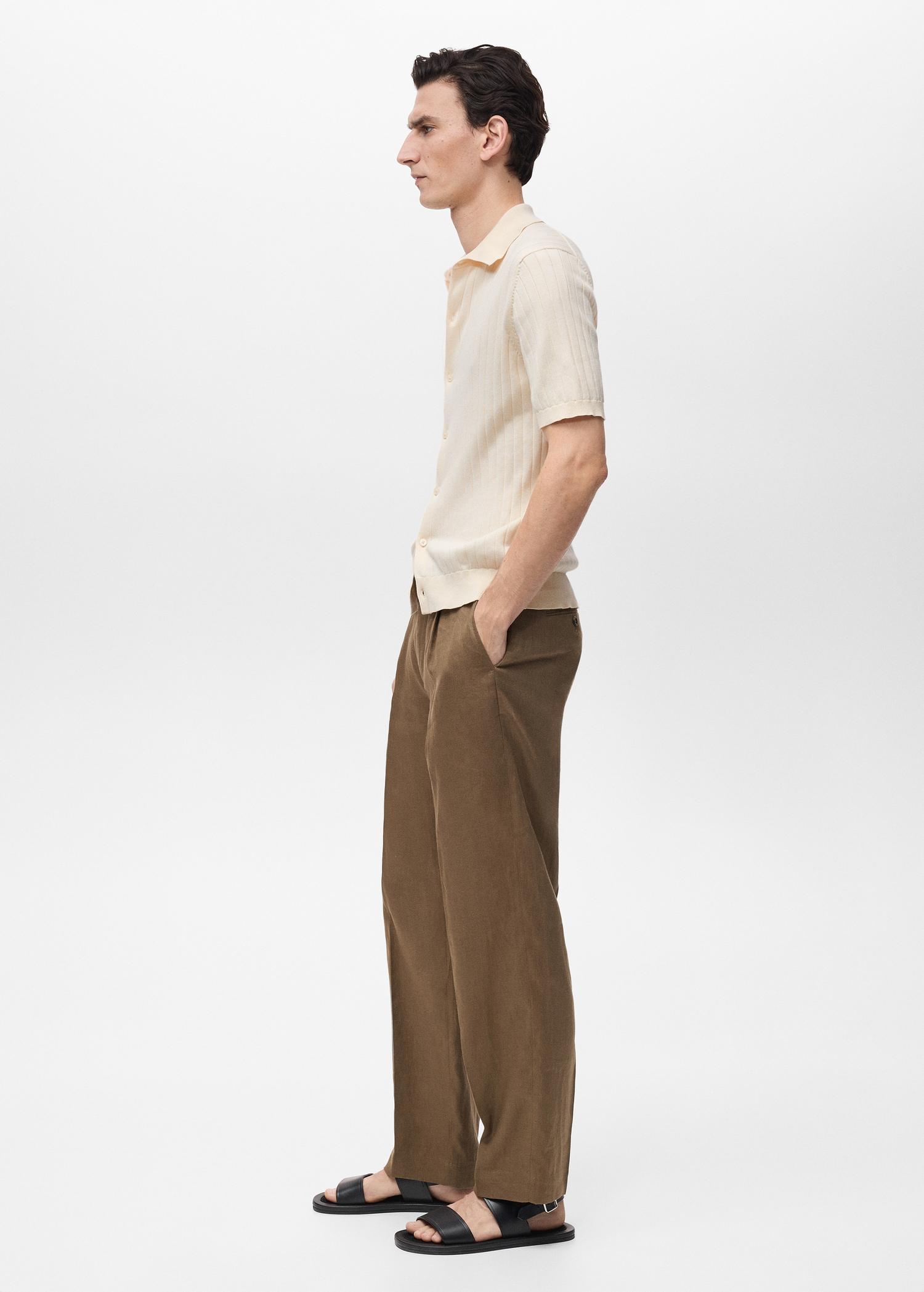 Fine rib-knit shirt - Men | MANGO USA Product Image