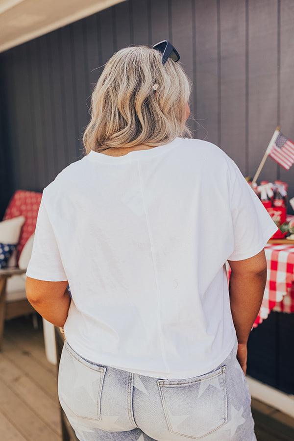 USA Flag Print Graphic Tee Curves Product Image