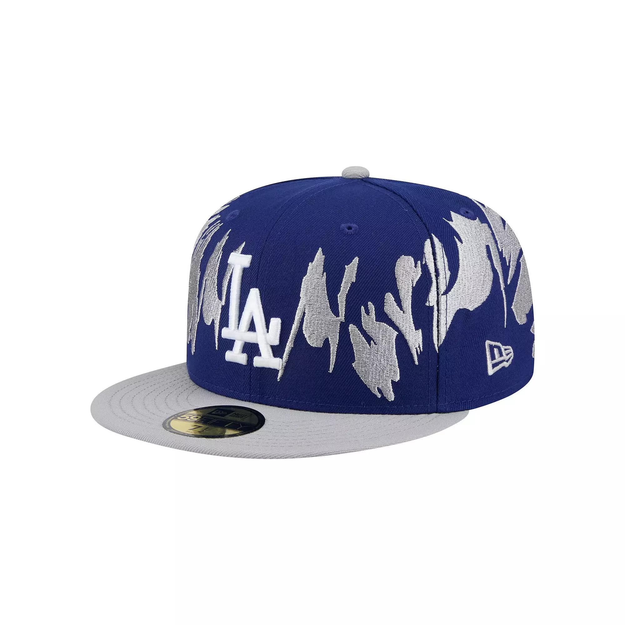 Men's New Era Navy/Gray Los Angeles Dodgers Retro Pattern 59FIFTY Fitted Hat,  Product Image