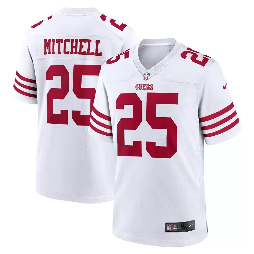 Men's Nike Elijah Mitchell White San Francisco 49ers Player Game Jersey, Size: Medium Product Image