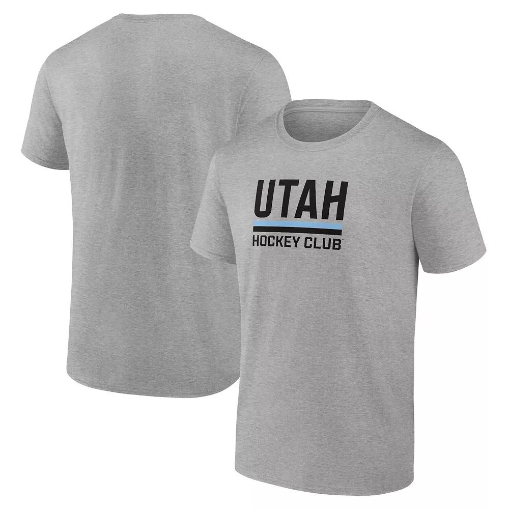Men's Fanatics Heather Gray Utah Hockey Club Draft Logo T-Shirt, Size: Medium, Ute Grey Product Image