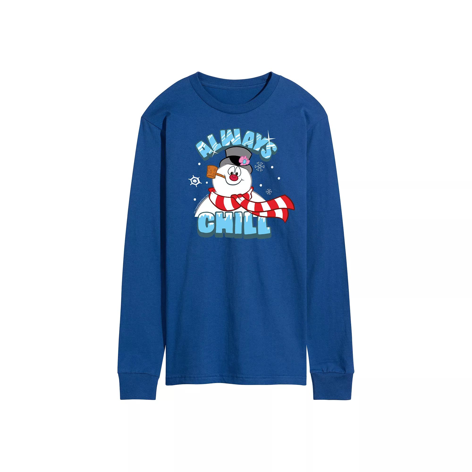 Men's Frosty The Snowman Always Chill Long Sleeve Tee,  Product Image
