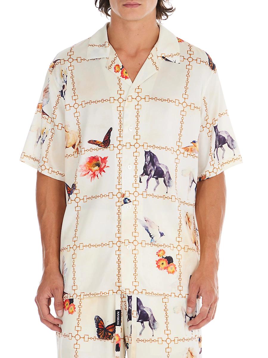 Mens Wildlife Silk Short-Sleeve Shirt Product Image