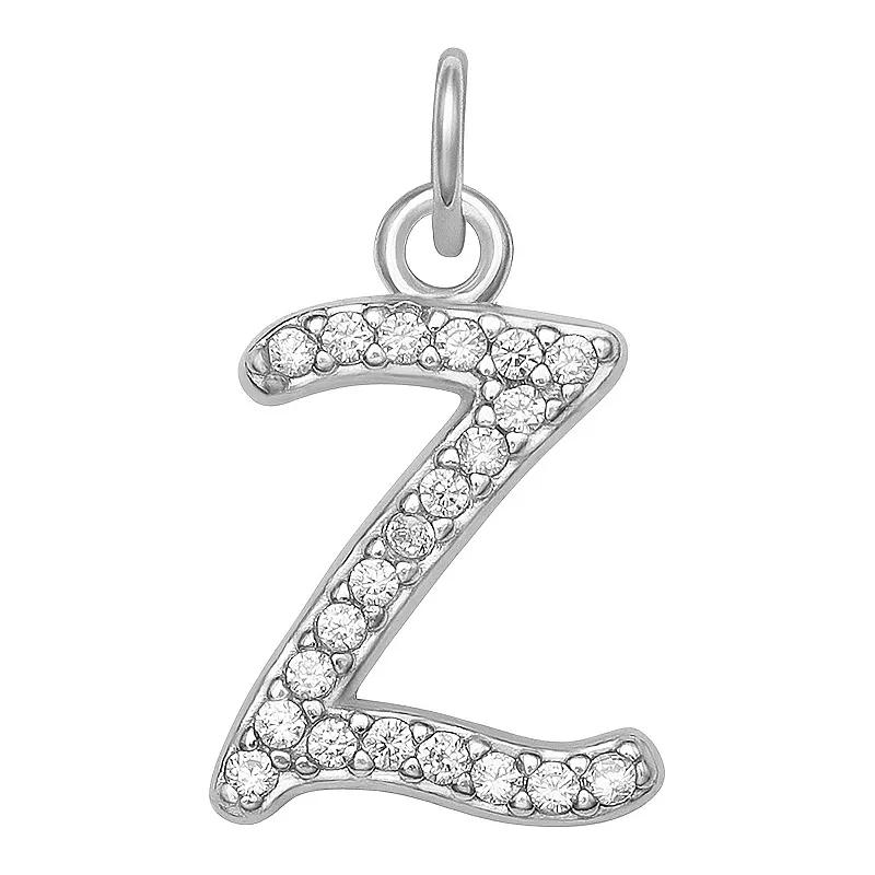 LC Lauren Conrad Sterling Silver Cubic Zirconia Initial Charm, Womens, Gold Tone O Product Image