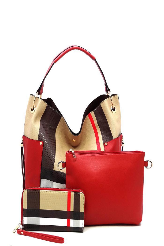 Tartan plaid check 3-in-1 shoulder bag Product Image